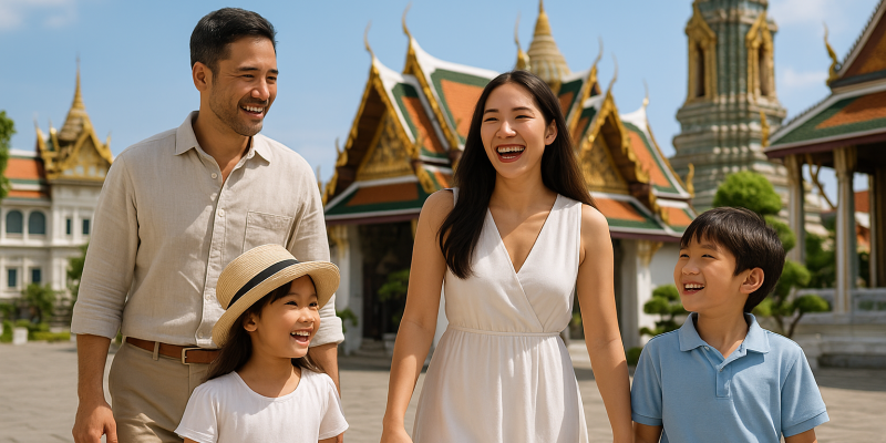 family enjoying benefits of thailand privilege card